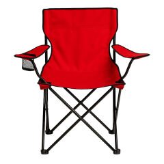 Katlanır Kamp Piknik Sandalyesi - Bardaklıklı - (DY.001) - Kırmızı - Taşıma Çantalı