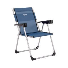 4 Adet Katlanır Kamp Sandalyesi ve Masa Seti - Rock - Safir - Bardaklıklı - 140 KG