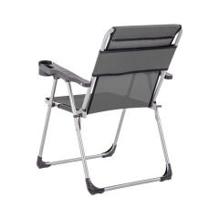 4 Adet Katlanır Kamp Sandalyesi ve Masa Seti - Rock - Antrasit - Bardaklıklı - 140 KG