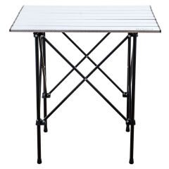 4 Adet Katlanır Kamp Sandalyesi ve Alüminyum Masa Seti - Rock Silver - Kestane - Taşıma Çantalı