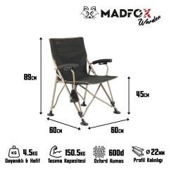 Katlanır Kamp Piknik Sandalyesi - Madfox Warden - Yeşil - 547283 - Taşıma Çantalı