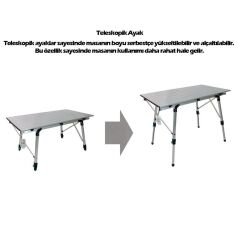 Katlanabilir Alüminyum Kamp Masası - Akordion - Madfox Moonlite -Silver - 546248
