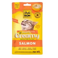 Kedi Ödül Maması - Creamy - Somonlu - 15 gr 5'li - Delibon