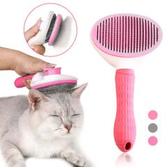 Kedi Tarağı - Otomatik Temizlenen Tuşlu - Pembe (8601)