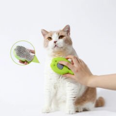 Şarjlı Buharlı Kedi Köpek Tarağı - Yumuşak Silikon Tüy Toplayıcı - Yeşil (8675)