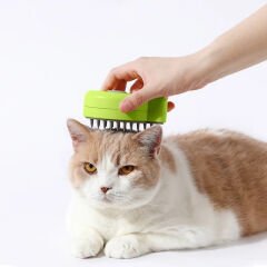 Şarjlı Buharlı Kedi Köpek Tarağı - Yumuşak Silikon Tüy Toplayıcı - Yeşil (8675)
