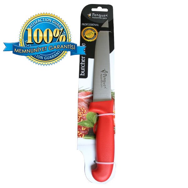 Mutfak Bıçağı - Plastik Ergonomik Sap - No: 7 - Kırmızı (PNG-1551-7)