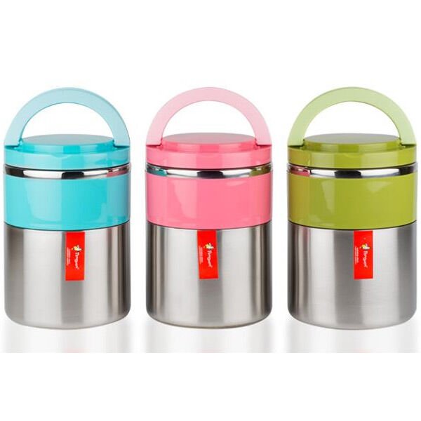 Çiftli Yemek Termosu - Sefer Tası - Inox - Penguen - Mavi (PNG-1302)