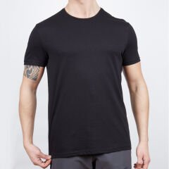 Erkek Tişört - Pamuklu Spor Tişört - Basic - Siyah (600400)