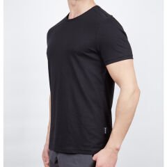 Erkek Tişört - Pamuklu Spor Tişört - Basic - Siyah (600400)