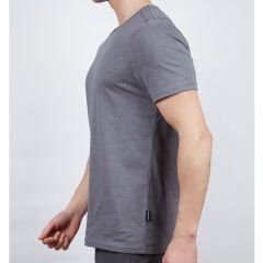 Erkek Tişört - Pamuklu Spor Tişört - Basic - Antrasit (600400)