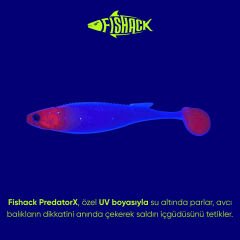 Silikon Sahte Balık - 10g 100mm - Fishack PredatorX - UV Boyalı - Redhead