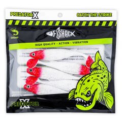 Silikon Sahte Balık - 10g 100mm - Fishack PredatorX - UV Boyalı - Redhead