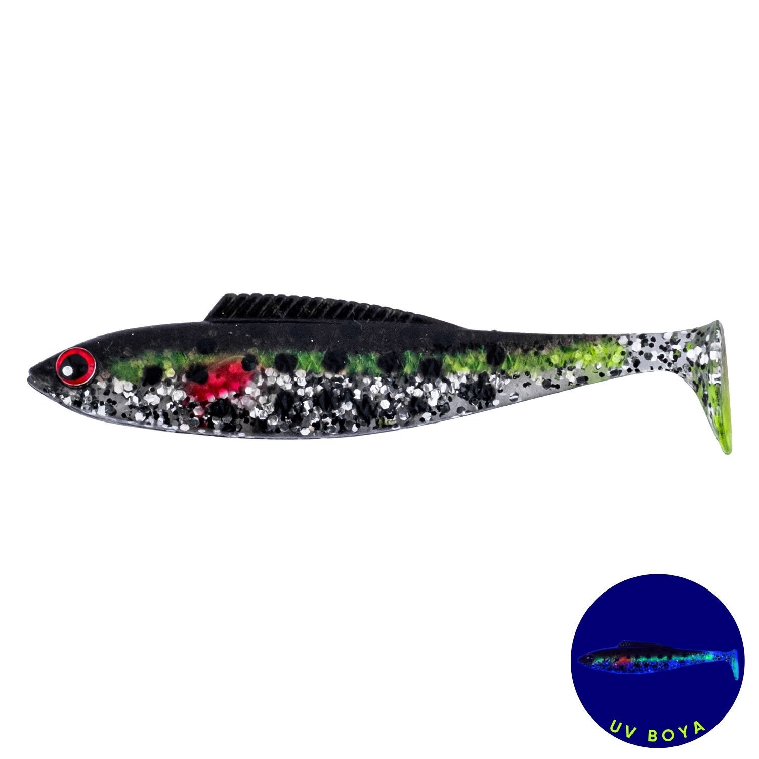 Silikon Sahte Balık - 4,5g 85mm - Fishack PredatorX - UV Boyalı - Fleck