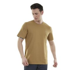 Erkek Tişört - Pamuklu Spor Tişört - Lucid - Camel (600616)