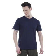 Erkek Tişört - Pamuklu Spor Tişört - Lucid - Lacivert (600616)