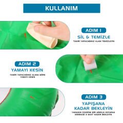 Argeus 4'lü Yapışkanlı Fiber Çadır Tamir Yaması Gri