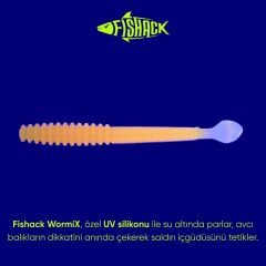 Silikon Sahte Kurt Yem - 2,2g 87mm - Fishack Wormix - Orange - UV Silikon