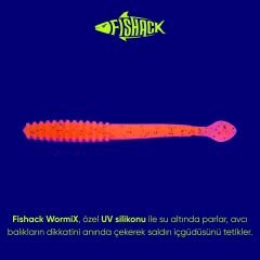 Silikon Sahte Kurt Yem - 2,2g 87mm - Fishack Wormix - Flare - UV Silikon