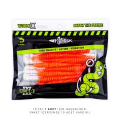 Silikon Sahte Kurt Yem - 2,2g 87mm - Fishack Wormix - Flare - UV Silikon