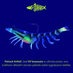 Silikon Karides Yem - 7g 75mm - Fishack Krillax - UV Boyalı - Neon Shrimp