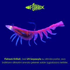 Silikon Karides Yem - 7g 75mm - Fishack Krillax - UV Boyalı - Candy Shrimp
