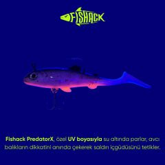 Silikon Sahte Balık - 15g 100mm - Üçlü İğneli - Fishack - UV Boyalı - Ember