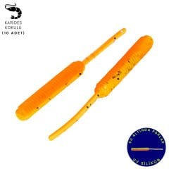 Silikon Kurt Yem - LRF Yem - 1g 52mm - Fishack Wormix - 10 Adet - Fluo Orange - UV Silikon