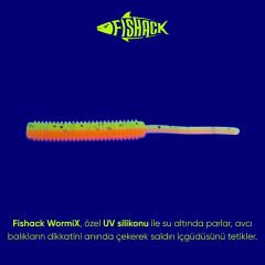 Silikon Kurt Yem - LRF Yem - 1g 52mm - Fishack Wormix - 10 Adet - Fluo Orange - UV Silikon