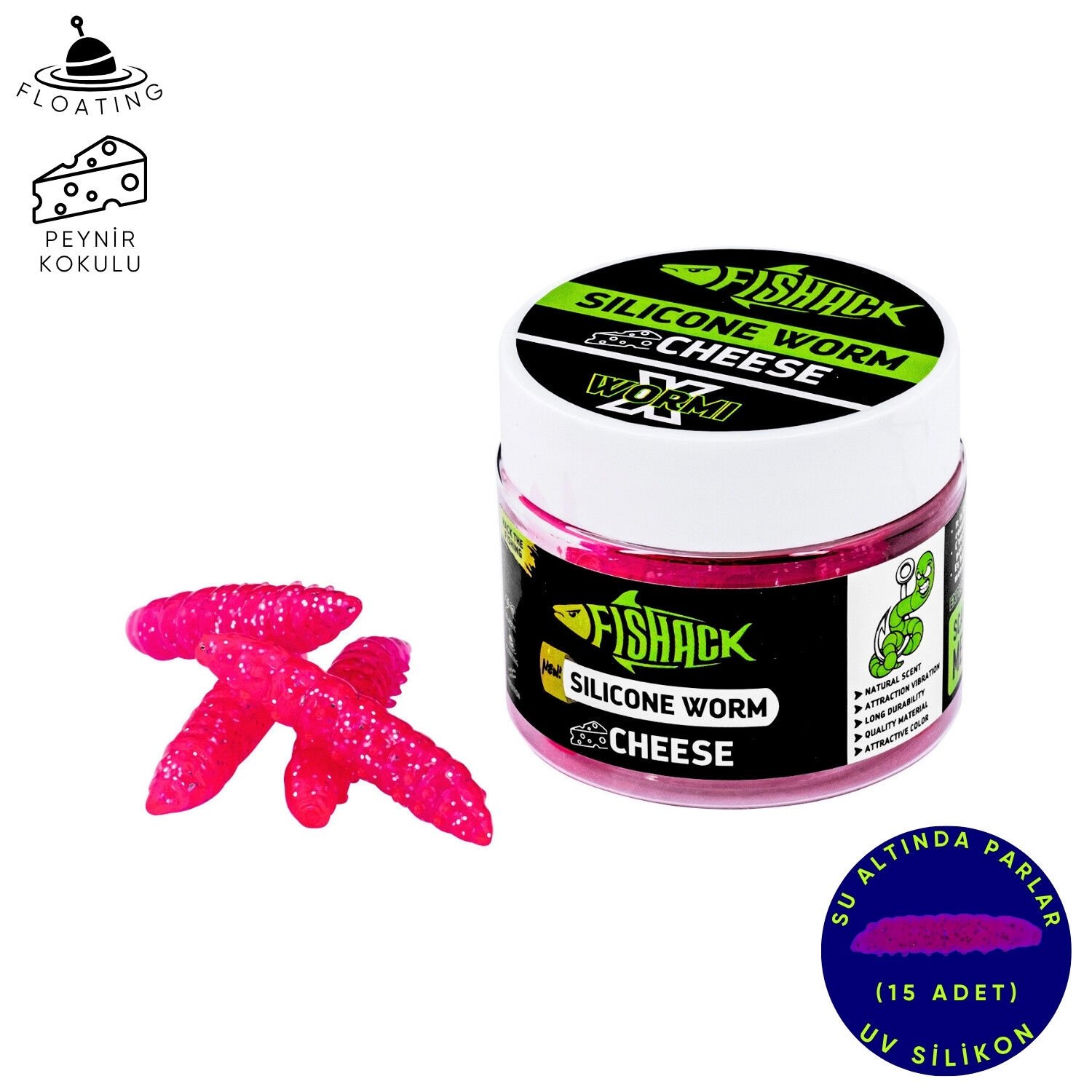 Silikon Yüzen Alabalık Yemi - Floating - 37mm - Peynir Kokulu - Pembe - Trout Bait
