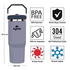 Çelik Termos - Igloo - Powder - 900ml - Duman Mavi/Kayrak - 205788
