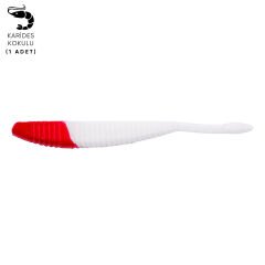 Silikon Kurt Yem - 3,3g 95mm - Fishack WormiX - 1 Adet - Red White