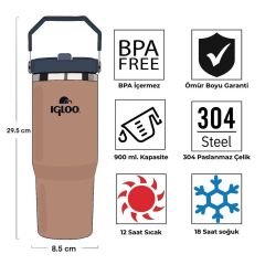 Çelik Termos - Igloo - Powder - 900ml - Kahve/Kayrak - 205788