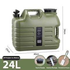 Musluklu Su Bidonu - Madfox Galon Air PE - 24 Litre - Yeşil - 547310