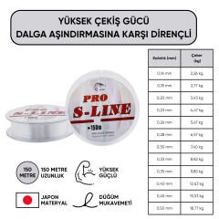 Hayalet Olta Misinası - Japon Materyal - 150 Metre - Pro S-Line - 0,28mm