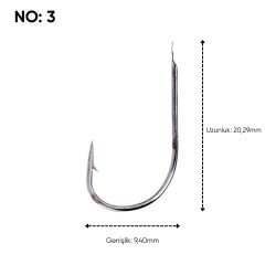Olta İğnesi - Fishack 505 - No: 3  (1000'li Paket)