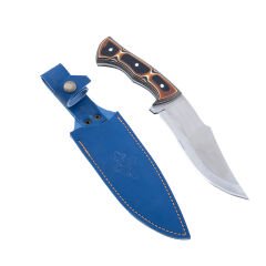 Kamp Bıçağı - Av Bıçağı - 28 cm - Deri Taşıma Kılıflı - Lazoğlu - Verzalit Saplı