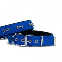 Doggie Konfor Dokuma Kemikli Boyun Tasması Royal Blue 2.5*42-50 cm (DSBT-2562 L)