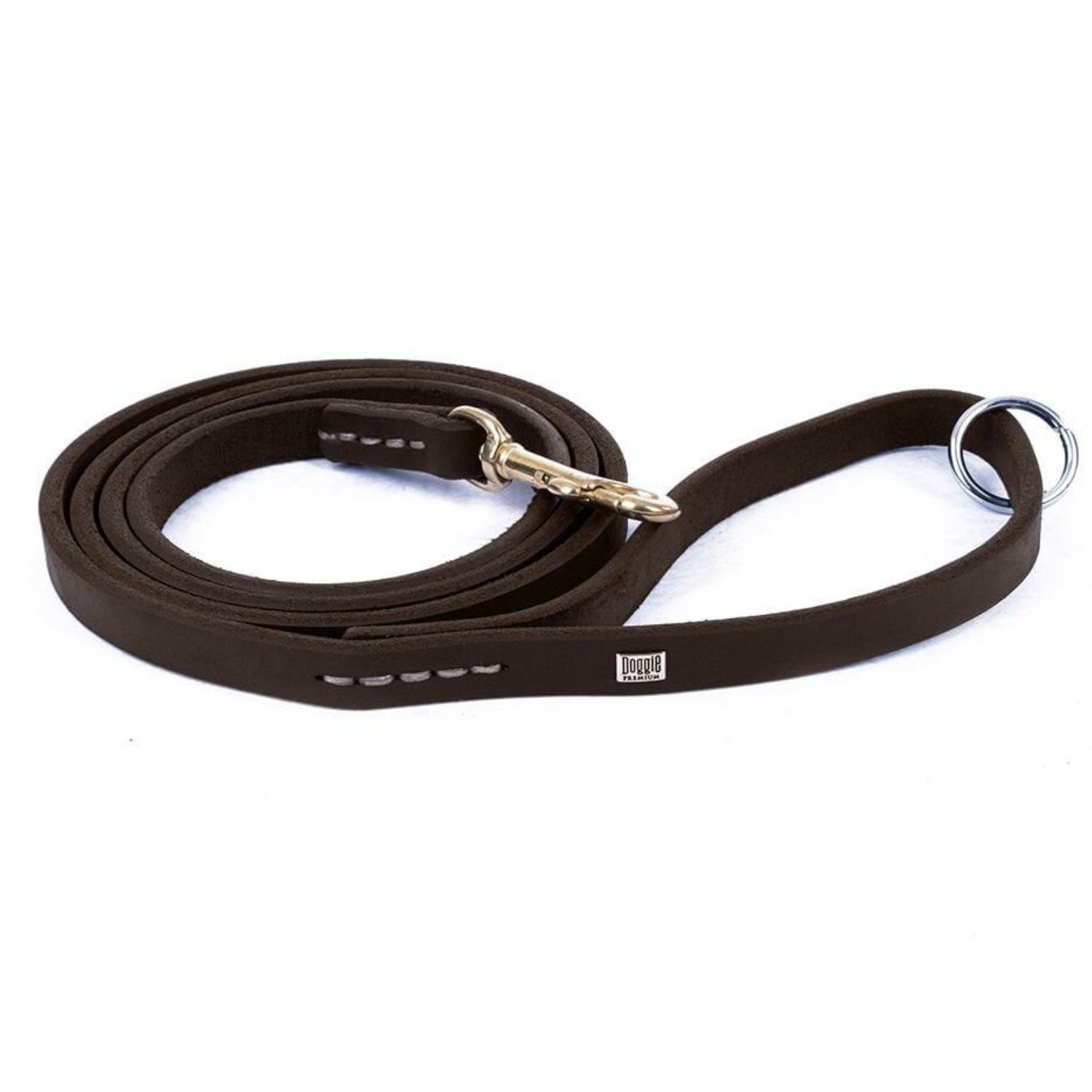 Doggie Yağlı Derili Eğitim Gezdirme Tasması Kahve 1.1*150 cm (YEGT11 S)