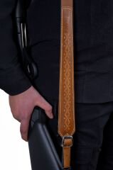 Tüfek Askı Kayışı - Savage - Lüks Deri -Taba