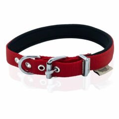 Doggie Konfor Dokuma Kemikli Boyun Tasması Kırmızı 2.0*35-40 cm  (DSBT-2062 M)
