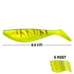 Silikon Sahte Balık Yem - Savex - 8,5cm - Fluo Green (642-3018) - 5'li Paket