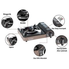 Tekli Portatik Ocak - Orcamp - Gri (CK-505)