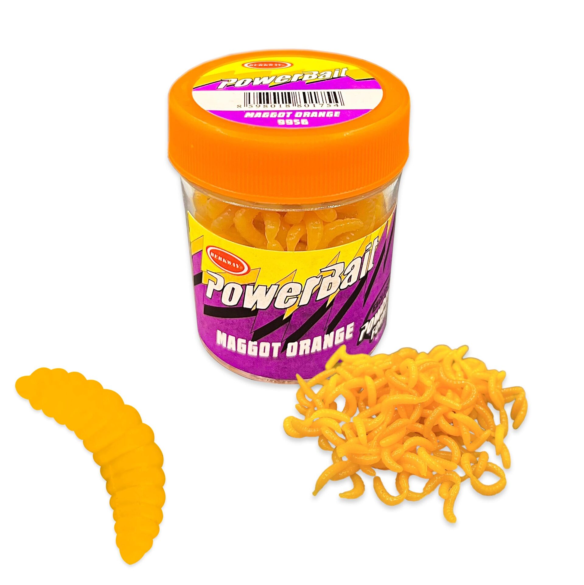 Silikon Kurt Sahte Balık Yemi - Kokulu - L Maggot - Turuncu - Power Bait (9956)