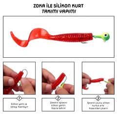 Silikon Kurt Sahte Yem - 35mm - Yeşil - Yumy (SM024-02-18035)