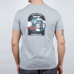 Erkek Tişört - Pamuklu Spor Tişört - Nordic - Gri Melanj