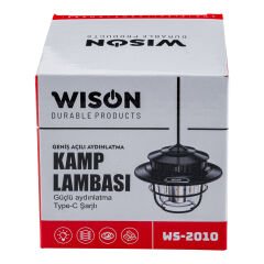 Wison Kamp Lambası - Şarjlı - Fonksiyonlu - Siyah