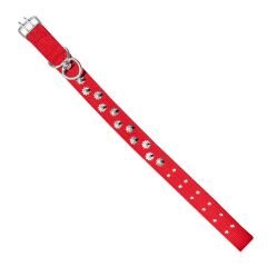 Dokuma Çivili Köpek Boyun Tasması - 4*70 cm - Kırmızı