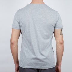 Erkek Tişört - Pamuklu Spor Tişört - Buteo - Gri Melanj (600610)