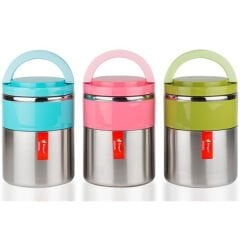 Çiftli Yemek Termosu - Sefer Tası - Inox - Penguen - Yeşil (PNG-1302)